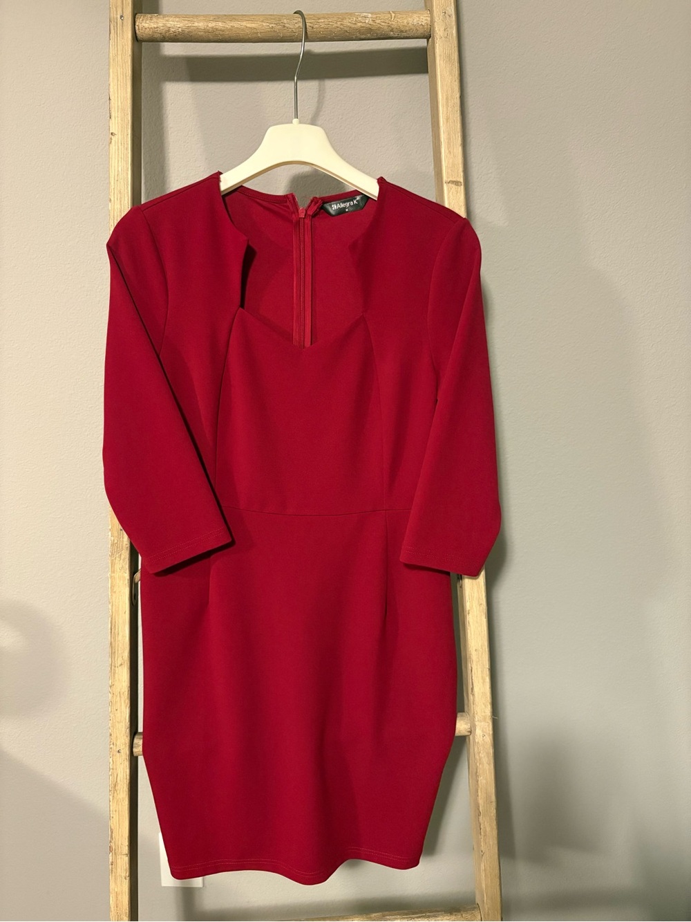 Allegra K Red Long-Sleeve Dress
